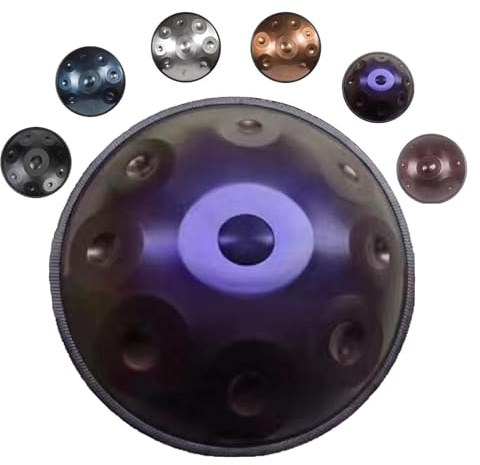 Handpan Drum 432Hz/440Hz, 9/10/12 Notas, Tambor Handpan en D Menor con Mazos, Bolsa, Instrumento de Percusión para Yoga, Meditación, Educación Musical de Principiantes(Purple,440HZ/10Note)