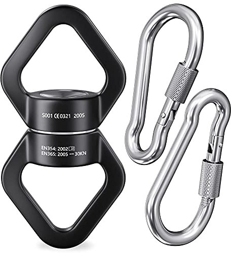 Swing Swivel, YARKOR Safety Rotational Device Hanging Accessory, 30KN 360° Rotational Device for Web Tree Swing, Rock Climbing, Hanging Hammock, Aerial Dance