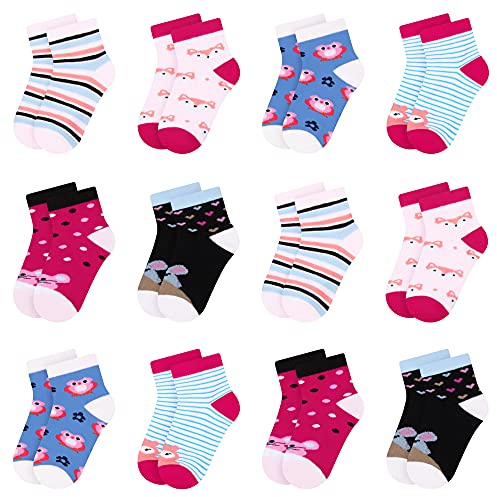 Libella 12 Paires Enfants filles chaussettes chaussons baskets chaussettes colorées 2118 23-26