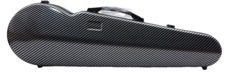 WUQIMUSC - Estuche para violín de tamaño 4/4, carcasa rígida de fibra de vidrio duradera, forma triangular, caja fuerte con correas traseras, acolchado suave