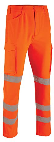 Beeswift Envirowear Orange Hi-Vis Trouser Unisex Reflective Sustainable Circular Process Safety PPE Workwear - 46-Tall