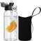 DEARRAY 0.6l Trinkflasche Glas Flasche mit Strohhalm Auslaufsicher Wasserflasche 600ml BPA frei Glasflasche mit Schutzhülle für Kinder, Schule, Männer, Frauen, Sport