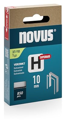 NOVUS TOOLS Fine Wire Staples 10 mm Super Hard for Hammer Tackers, 850 Staples Type 37/10, Sliding Box, Staples for Fabrics and Fabrics