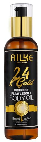 AILKE 24k Gold Perfect Flawlessly Body Oil, Natural Plant Oil For Women, Skin Moisturizer, Lighten Spots, Smoothing, Nourishing, 200ml (Pack of 1)