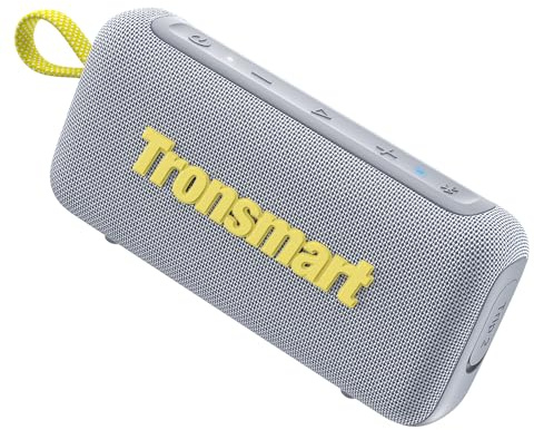 Tronsmart Trip 2 Altoparlante portatile Bluetooth 5.3, impermeabile IPX7, microfono integrato, suono stereo e assistente vocale, 20 ore di riproduzione, slot per scheda TF, per viaggi e picnic-grigio