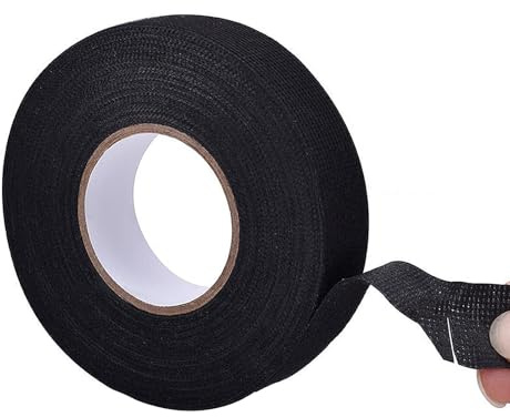 LeeQunQ Adhesive Fabric Cloth Tape, Black Electrical Tape, Wiring Harness Loom Insulating Tape, For Cars Auto Vehicle Motorcycle Cable Fixed(19mm*25m)