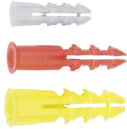 COGEX 85245 Cheville plastique, Gris/Rouge/Jaune, Ø 5-6-8 mm, Set de 30 Pièces