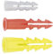 COGEX 85245 Cheville plastique, Gris/Rouge/Jaune, Ø 5-6-8 mm, Set de 30 Pièces