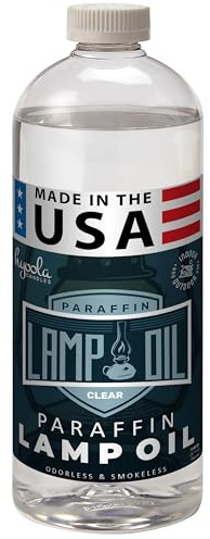 Hyoola Liquid Paraffin Lamp Oil - Clear Smokeless, Odorless, Ultra Clean Burning Fuel for Indoor and Outdoor Use - Highest Purity Available - 32oz