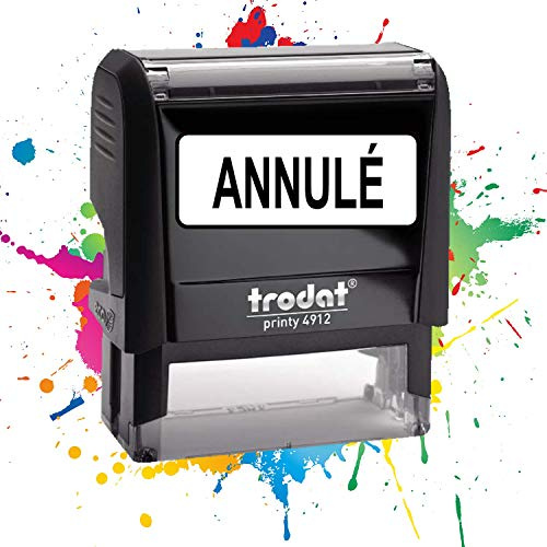 Tampon Encreur Trodat 4912 - Texte prédéterminé - Empreinte 47 x 18 mm - Tampon Pour Entreprise - 19 modèles disponibles (ANNULÉ)