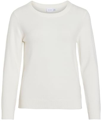 Vila Mujer Viril L/s O-Neck Knit Top-Noos Suéter Not Applicable, Alyssum Blanco, XL