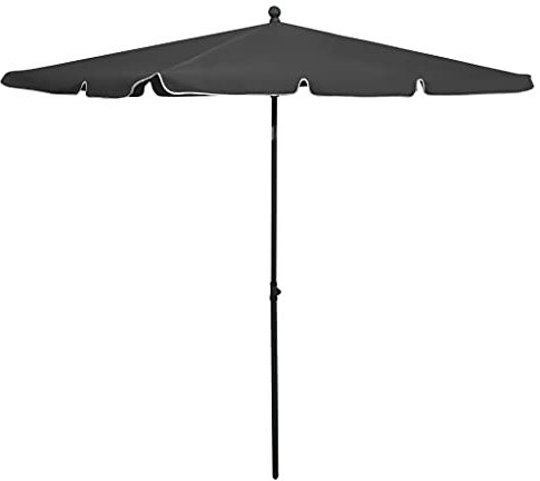 Parasol de jardin avec mât 210x140 cm Anthracite