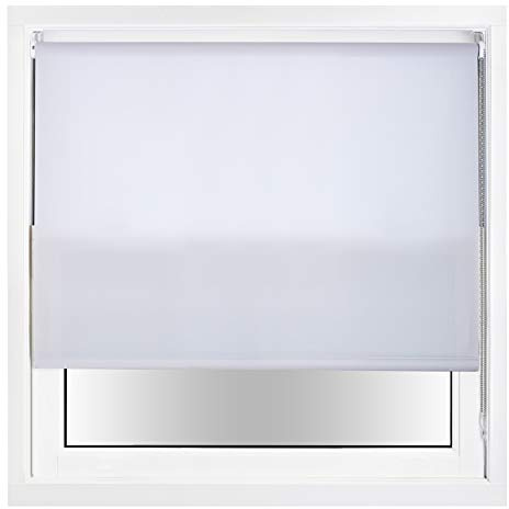 FURNISHED Daylight Roller Blinds with Metal Fittings, Trimmable - White, 235W x 165H cm