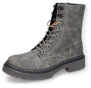 Dockers by Gerli Damen Schnürstiefel, Frauen Stiefeletten,uebergangsstiefel,schnürboots,schnürung,Boots,dunkelgrau/schwarz,37 EU