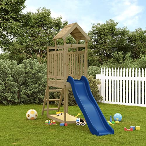 Tidyard Set da Gioco,Casetta,da Giardino,con Scivolo e Scale,in Legno di Pino,Impregnato Sottovuoto,360x64x214 cm,Giochi Giardino,Parco Giochi Esterno,Scivolo,da Giardino in Legno