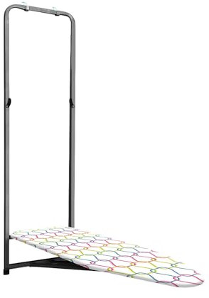 THINIA HOME - Tabla de Planchar para Colgar en Puerta, Estructura Plástico, Hogar, Funda Acolchada 7mm, Desenfundable y Lavable, Altura Ajustable, Dimensiones 135x39cm (Largo x Ancho), Multicolor