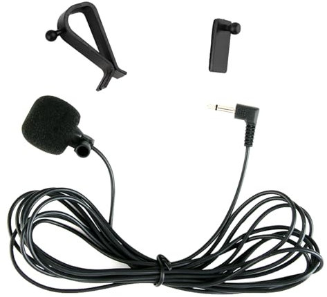 3.5mm Car Microphone 3M HD Voice Assembly Mic for Kenwood Sony Boss Alpine Jensen Corehan Power Acoustik JVC Car Vehicle Head Unit External Bluetooth Enabled Stereo Radio DVD GPS, Plug and Play