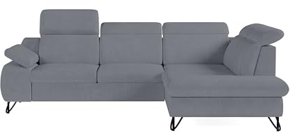 Robin Inspire Sofá De Esquina Convertible Sofá Cama En Forma De L Multifuncional Autónomo Con Espacio De Almacenamiento De Tela Chenille Gris Iverto 263x206x95 cm Derecha