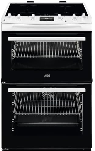 AEG 6000 SurroundCook CIX6540ACW 60cm Double Oven Electric Cooker with Induction Hob - White - A Rated