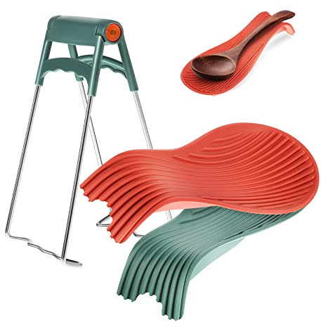 Cabilock Juego De Soportes De Silicona Para Cucharas Soporte Para Utensilios De Cocina Cucharas Espumaderas Espátulas Para Platos Calientes