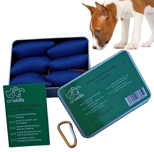ANISKILLS® - Premium Geruchstrainingsset für Hunde (6er Set) - Hundetrainingsset für Geruchsarbeit - Bereicherung und geistige Anregung - Beschäftigung - Hundetraining Zubehör- deutsches Unternehmen