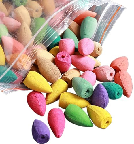 Backflow Incense Cones Incense Burner Natural Mixed Aromatherapy Scents for Yoga Room 30PCS Backflow Cones for Incense Burner Backflow Cones for Yoga Room Backflow Cones Set