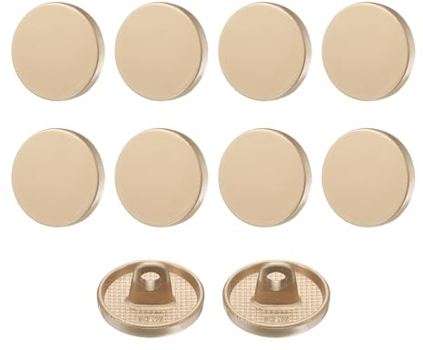 QUARKZMAN Botones Metálicos Redondos Planos, 10Pcs 20L 12mm Bontones de Aleación, Reemplazo para Trajes, Abrigos de Lana, Camisas y Pantalones, Manualidades de Costura, Dorado Mate