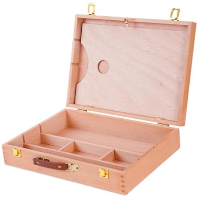 MotiveTech Cassetta per Artisti Scatola per Strumenti Organizzatore Multifunzionale Valigetta in Legno con Tavolozza a Olio Adatta per Dipingere all', L
