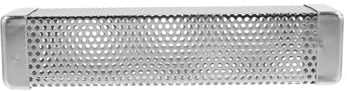 GANAZONO Caja Ahumadora de Acero Inoxidable 10 Pulgadas para Barbacoa Cesta para Virutas de Madera Resistente al Calor Compatible Parrilla de Carbón y Gas Adecuado para Ahumar Carne y