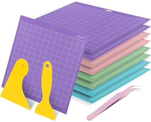 Cutting Mat,8PCS Cricut Cutting Mats Adhesive Non-Slip Cut Mats for Crafts,Sewing and All Arts,12x12 Mats for Cricut Maker Self Healing Double Sided Quilting,Scrapbook,Fabric & Papercraft (11)
