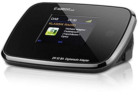 Albrecht DR 52 BA Digitalradio-Tuner, Adapter zum Aufrüsten von HiFi-Anlagen & UKW-Radios zum digitalen DAB+ Empfang & Musik-Streaming, schwarz