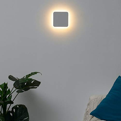 Kosilum – LED-Wandleuchte abgerundete Kanten minimalistisch – Eporedia – Warmweißes Licht für Wohnzimmer, Schlafzimmer, Küche, Flur – 6 W – 550 lm – integrierte LED – IP20