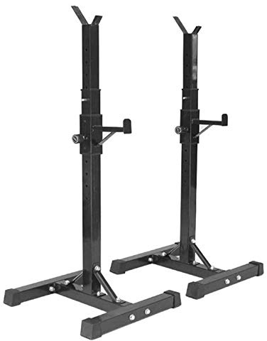 Rack Squat Réglable, Réglable en Hauteur (105-160 cm), Multifonction Haltère Rack, Repose Barre Musculation Support, Charge Max. 200 kg (Ne Pas inclure Barbell) (Noir)