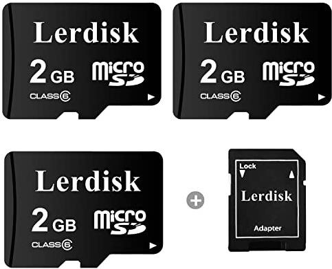 Lerdisk Factory Wholesale Micro-SD-kort, 2 GB, 3 stycken i partihandel med adapter, tillverkad av auktoriserade licensinnehavare (2 GB)
