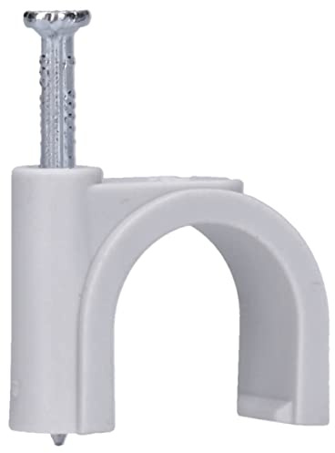 200 Stück Voxura Nagelschelle Kabelschelle Rundschelle 20 mm mit Nagel Ø 2,5x40 mm grau