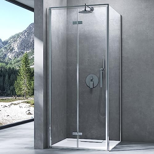 Mai & Mai Cabine de Douche en Angle Transparent sans Receveur 90x90x195cm