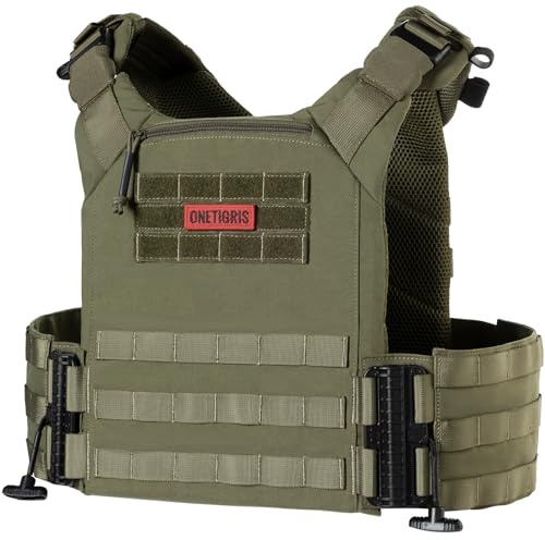 OneTigris FYR Gilet tattico per softair, Gilet softair a sgancio rapido regolabile traspirante per paintball polizia softair