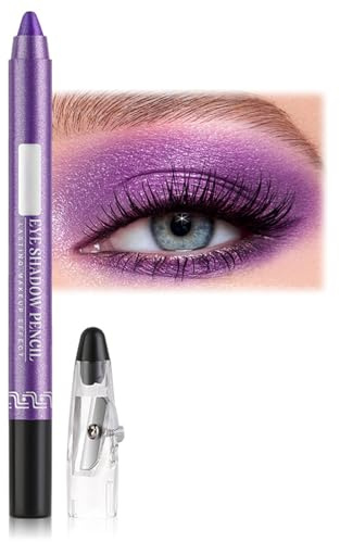 Waterproof Eyeshadow Stick - Vibrant Pearly Purple Shimmer with Long-Lasting, Non-Smudge Formula. Effortless Glitter Makeup in an Easy-Apply Crayon Design. Perfect as Creamy Eyeliner or Bold Eye Shado