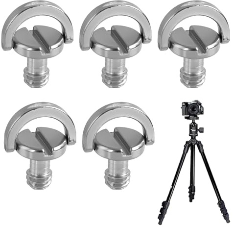 5 Pezzi D Ring Vite 1/4 Pollice Fotocamera, Viti Di Montaggio Per Treppiedi, Monopiedi E Piastra A Sgancio Rapido, Compatibili Con Fotocamere Reflex E Digitali, Viti Per Fissaggio Telecamera