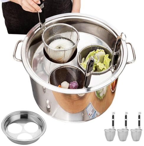 Olla de espaguetis con cesta coladora, herramienta de cocina de acero inoxidable para hervir fideos, preparación de comidas, sopa, verduras, ideal para cocineros caseros, principiantes y profesionales