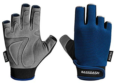 Bassdash Astro Heavy Duty Sure Grip Guanti da Pesca Guanti da Uomo Donna Senza Dita per Gioco Pesca Kayak Paddling Vela MTB