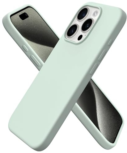 ORNARTO kompatibel mit iPhone 15 Pro Hülle Silikon 6,1 Zoll, dünne Handyhülle iPhone 15 Pro aus flüssigem Silikon, Kratzfeste und stoßfeste Schutzhülle iPhone 15Pro Case(2023) - Hellgrün