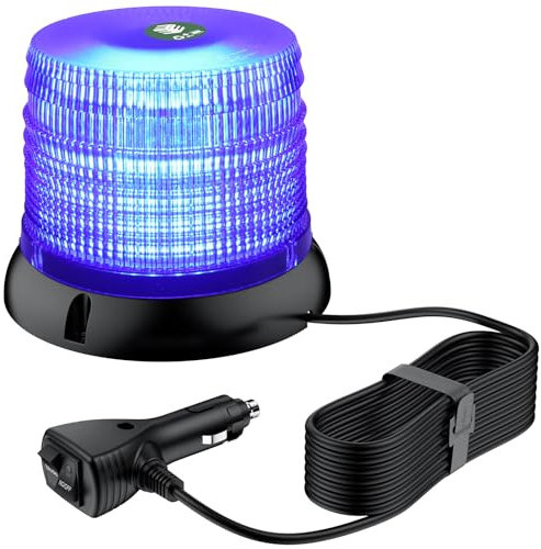 EYPINS Rundumleuchte 12V 24V 72 LED-Warnleuchte Auto, Blau Rundumleuchte Magnet 6 Blitzmuster Blinklicht Auto, 5M Kabel Warnlicht Blinkleuchte Strobe Beacon Light für Truck KFZ LKW Traktor SUV