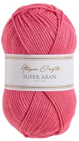 Utopia Crafts Super Aran Knitting and Crochet Yarn 100g (Light Blossom)