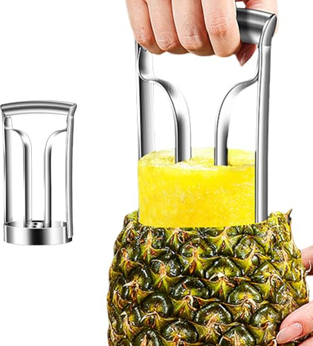 Cortador de piña, cortador de piña de acero inoxidable, cortador de frutas profesional, herramienta para pelar y rebanar piñas, herramienta para preparar frutas frescas en la cocina