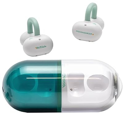 Moondrop Pill Écouteurs Intra-Auriculaires Bluetooth 6.0 OWS à Suspendre IPX4 avec Clip d'oreille Ouvert sans Fil AI ENC MD-0WS-003 (Vert)