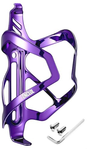 CNCLOL Bike Water Bottle Holder, Lightweight Aluminum Bicycle Bottle Cage Shockproof Design, Holds 20-32oz(500-950ml) for Road/Mountain/BMX/Kids/Gravel/Cycle (Black/Red/Blue/Orange/Purple)