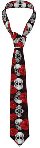 Gnbmvcc Halloween-Krawatte mit Totenkopf-Motiv, klassische Herren-Krawatte, Alltagskrawatte, Business-Krawatte, Hochzeitskrawatte und Ehemann