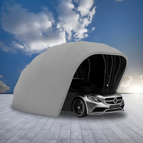 Tenda per posto auto coperto, tenda pieghevole retrattile, garage mobile semiautomatico, tenda portatile per parcheggio, cortile, giardino, 5,5 m x 2,5 m x 2,3 m