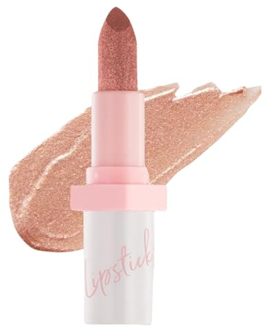 Metallic Nude Glitter Lipstick & Lip Gloss Set,High Impact Shine Lipcolor & Lip Oil,Transfer Proof Long Lasting Lip Stain & Tinted Lip Balm,Korean Makeup Lip Plumper Gloss for Women & Girls,Pink